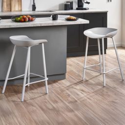 Julian Bowen Renzo Grey Bar Stool Set of 2 - Wilko - thumbnail 1