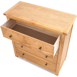 Lugo 4 Drawer Antique Wax Finish Chest of Drawers with Brass Knobs - Wood - Wilko - thumbnail 5