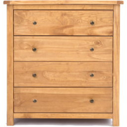 Lugo 4 Drawer Antique Wax Finish Chest of Drawers with Brass Knobs - Wood - Wilko - thumbnail 3