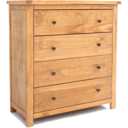 Lugo 4 Drawer Antique Wax Finish Chest of Drawers with Brass Knobs - Wood - Wilko - thumbnail 4