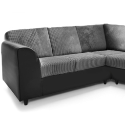 Luxor 5 Seater Black and Grey Jumbo Cord Full Back L Shaped Corner Sofa Set - Multi - Wilko - thumbnail 5