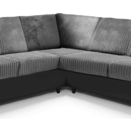 Luxor 5 Seater Black and Grey Jumbo Cord Full Back L Shaped Corner Sofa Set - Multi - Wilko - thumbnail 4