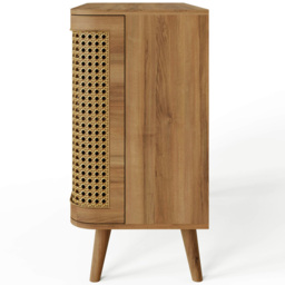 GFW Sorrel 2 Door Oak Rattan Compact Sideboard - Size: 73.5 x 90 x 39cm - Wilko - thumbnail 6