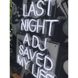 Splashbax Last Night a Dj Saved My Life Unframed LED Neon Wall Art - Size: 90 x 60 x 7cm - Multi - Wilko - thumbnail 4