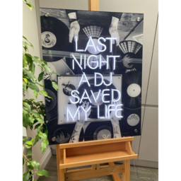 Splashbax Last Night a Dj Saved My Life Unframed LED Neon Wall Art - Size: 90 x 60 x 7cm - Multi - Wilko - thumbnail 6