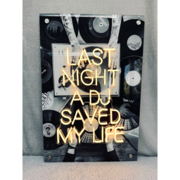 Splashbax Last Night a Dj Saved My Life Unframed LED Neon Wall Art - Size: 90 x 60 x 7cm - Multi - Wilko - thumbnail 3