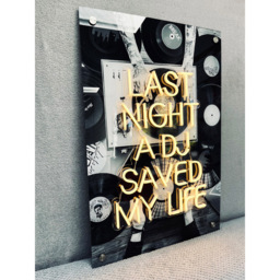 Splashbax Last Night a Dj Saved My Life Unframed LED Neon Wall Art - Size: 90 x 60 x 7cm - Multi - Wilko - thumbnail 5