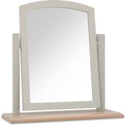 Bentley Designs Whitby Scandi Oak and Soft Grey Vanity Mirror with Base - Size: 53 x 52 x 18cm - Wilko