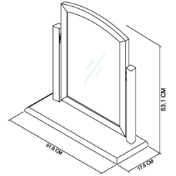 Bentley Designs Whitby Scandi Oak and Soft Grey Vanity Mirror with Base - Size: 53 x 52 x 18cm - Wilko - thumbnail 5