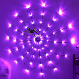 Jaoyeh LED Purple Spider Web String Light - Size: 30 x 80 x 120cm - Wilko - thumbnail 3
