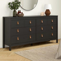 Florence Barcelona 8 Drawer Matt Black Double Dresser - Wilko - thumbnail 1