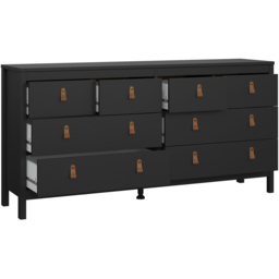 Florence Barcelona 8 Drawer Matt Black Double Dresser - Wilko - thumbnail 5