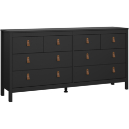 Florence Barcelona 8 Drawer Matt Black Double Dresser - Wilko - thumbnail 3