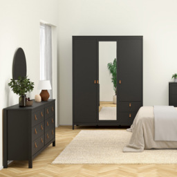 Florence Barcelona 8 Drawer Matt Black Double Dresser - Wilko - thumbnail 7