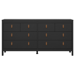 Florence Barcelona 8 Drawer Matt Black Double Dresser - Wilko - thumbnail 4