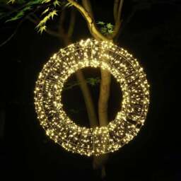 Xmas Haus Warm White LED Black Frame Wreath 58cm - Wilko - thumbnail 3