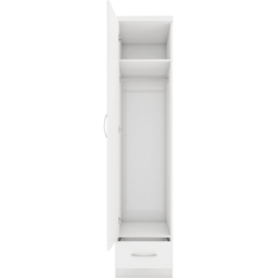 Seconique Nevada Single Door Single Drawer White Wardrobe - Size: Single Door, Single Drawer - Wilko - thumbnail 7