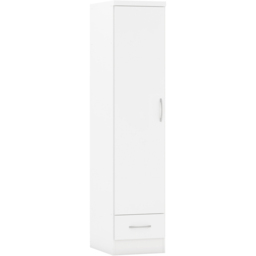 Seconique Nevada Single Door Single Drawer White Wardrobe - Size: Single Door, Single Drawer - Wilko - thumbnail 5