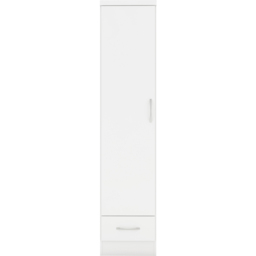 Seconique Nevada Single Door Single Drawer White Wardrobe - Size: Single Door, Single Drawer - Wilko - thumbnail 6