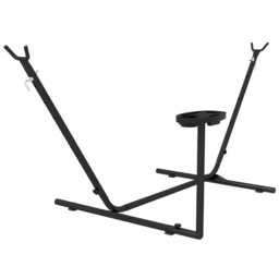 Outsunny Metal Hammock Stand with Side Tray - Size: 285 x 125 x 110cm - Black - Wilko - thumbnail 3