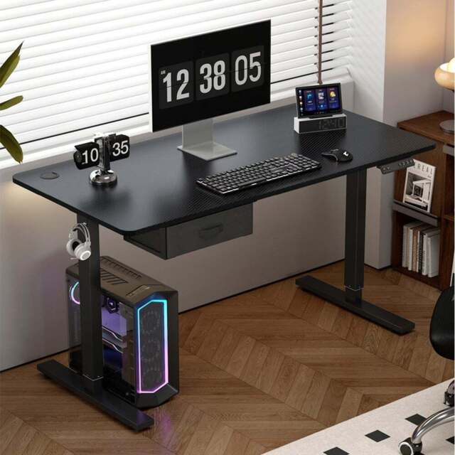 Easton Height Adjustable Electric Computer Desk Black - Size: 75 x 120 x 60cm - MCC - Wilko - image 1