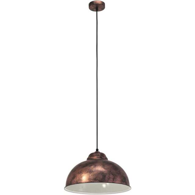 EGLO Truro 2 Antique Copper Industrial Pendant Light - Size: 110 x 37 x 110cm - Brown - Wilko - image 1