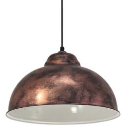 EGLO Truro 2 Antique Copper Industrial Pendant Light - Size: 110 x 37 x 110cm - Brown - Wilko - thumbnail 4