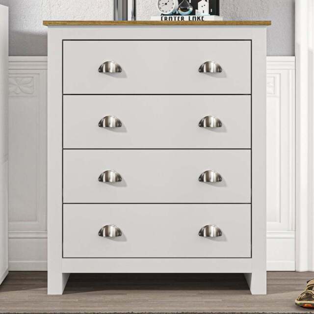 Lexington 4 Drawer White Chest of Drawers - Wilko - image 1