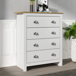 Lexington 4 Drawer White Chest of Drawers - Wilko - thumbnail 3