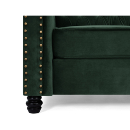 Home Detail Chesterfield 3 Seater Studded Green Velvet Sofa - Wilko - thumbnail 6
