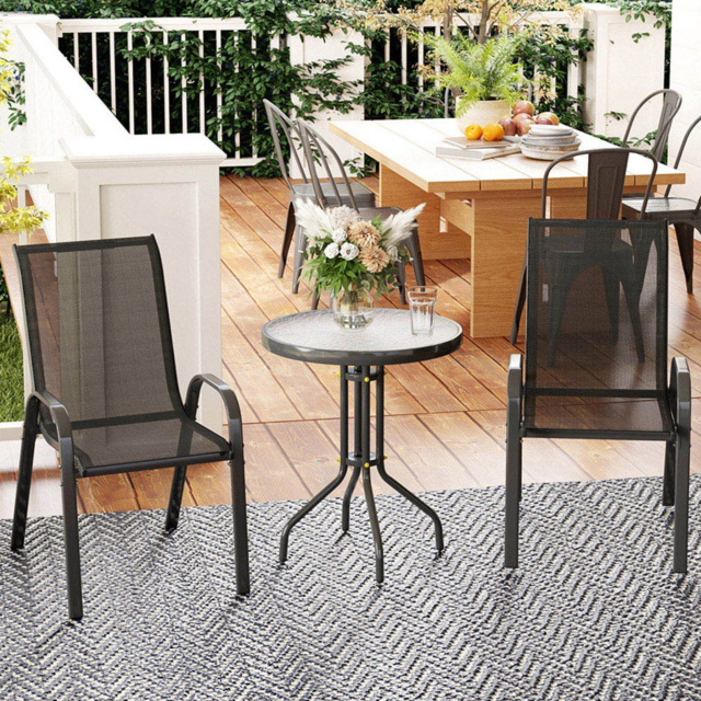 Outsunny 2 Seater Small Garden Bistro Set Black - Wilko - image 1