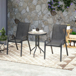 Outsunny 2 Seater Small Garden Bistro Set Black - Wilko - thumbnail 4