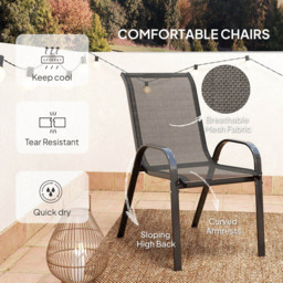Outsunny 2 Seater Small Garden Bistro Set Black - Wilko - thumbnail 7