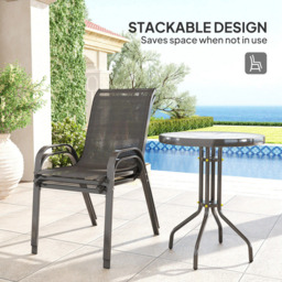 Outsunny 2 Seater Small Garden Bistro Set Black - Wilko - thumbnail 6