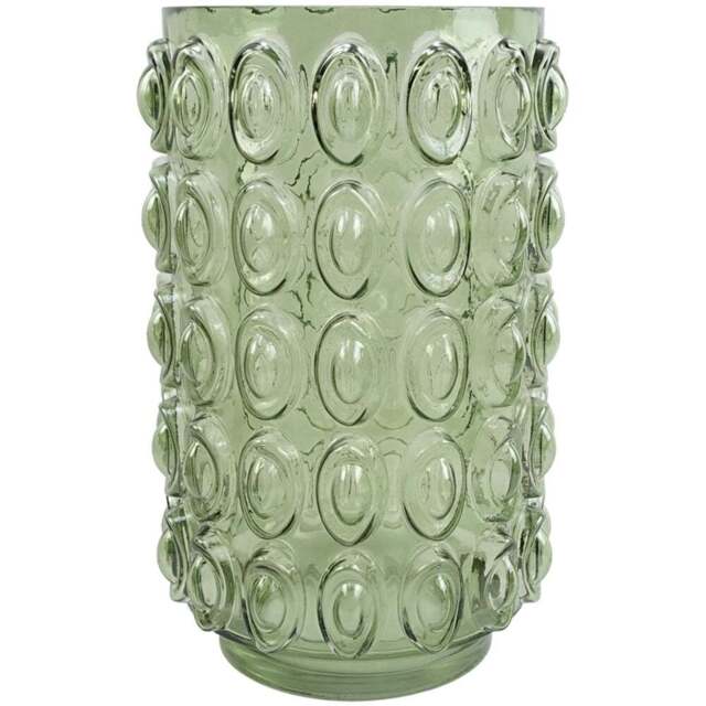 Botanik Green Retro Bubble Glass Vase 30cm - Size: 30 x 18 x 18cm - Wilko - image 1