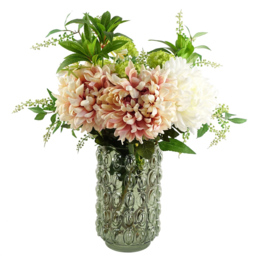 Botanik Green Retro Bubble Glass Vase 30cm - Size: 30 x 18 x 18cm - Wilko - thumbnail 5