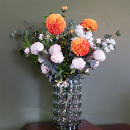 Botanik Green Retro Bubble Glass Vase 30cm - Size: 30 x 18 x 18cm - Wilko - thumbnail 3