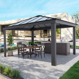 Palram Canopia Dallas 4.2 x 4.2m Grey Gazebo - Size: 207.5 x 422 x 422cm - Wilko - thumbnail 1
