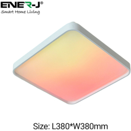 ENER-J 40W CCT Scenic Surface RGBIC LED Square Ceiling Light 380 x 380mm - Size: 2 x 38 x 38cm - n/a - ENERJ - Wilko - thumbnail 4