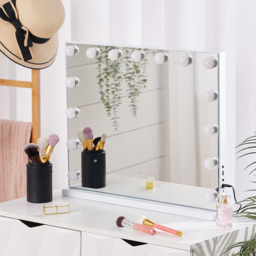 Living and Home LED White Hollywood Vanity Mirror with Smart Screen - Size: 52x42 - Wilko - thumbnail 3