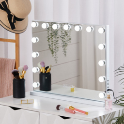 Living and Home LED White Hollywood Vanity Mirror with Smart Screen - Size: 52x42 - Wilko - thumbnail 7
