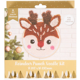 Reindeer Punch Needle Kit - All I Want For Christmas - Wilko - thumbnail 1