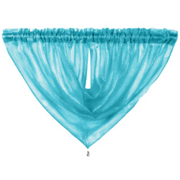 Velosso Alessandria Teal Slot Top Swag Voile Panel Curtain 112 x 99cm - Blue - Wilko - thumbnail 3