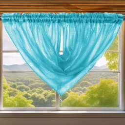 Velosso Alessandria Teal Slot Top Swag Voile Panel Curtain 112 x 99cm - Blue - Wilko