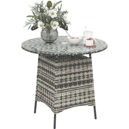 Outsunny Grey Rattan Garden Table with Umbrella Hole - Size: 74 x 80 x 80cm - Wilko - thumbnail 3