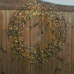 Xmas Haus Warm White LED Black Frame Wreath 50cm - Wilko - thumbnail 6