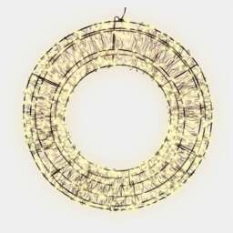 Xmas Haus Warm White LED Black Frame Wreath 50cm - Wilko - thumbnail 4