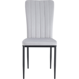 Elle Set of 6 Light Grey Velvet Effect Plush Padded Upholstered Dining Chair - MCC - Wilko - thumbnail 4