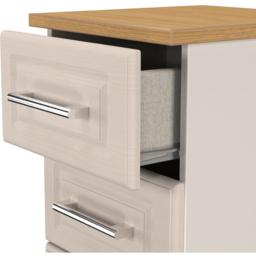 Crowndale Kent 5 Drawer Kashmir Ash and Modern Oak Tall Bedside Cabinet Ready Assembled - Kashmir Ash & Modern Oak - Wilko - thumbnail 7