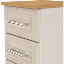 Crowndale Kent 5 Drawer Kashmir Ash and Modern Oak Tall Bedside Cabinet Ready Assembled - Kashmir Ash & Modern Oak - Wilko - thumbnail 6